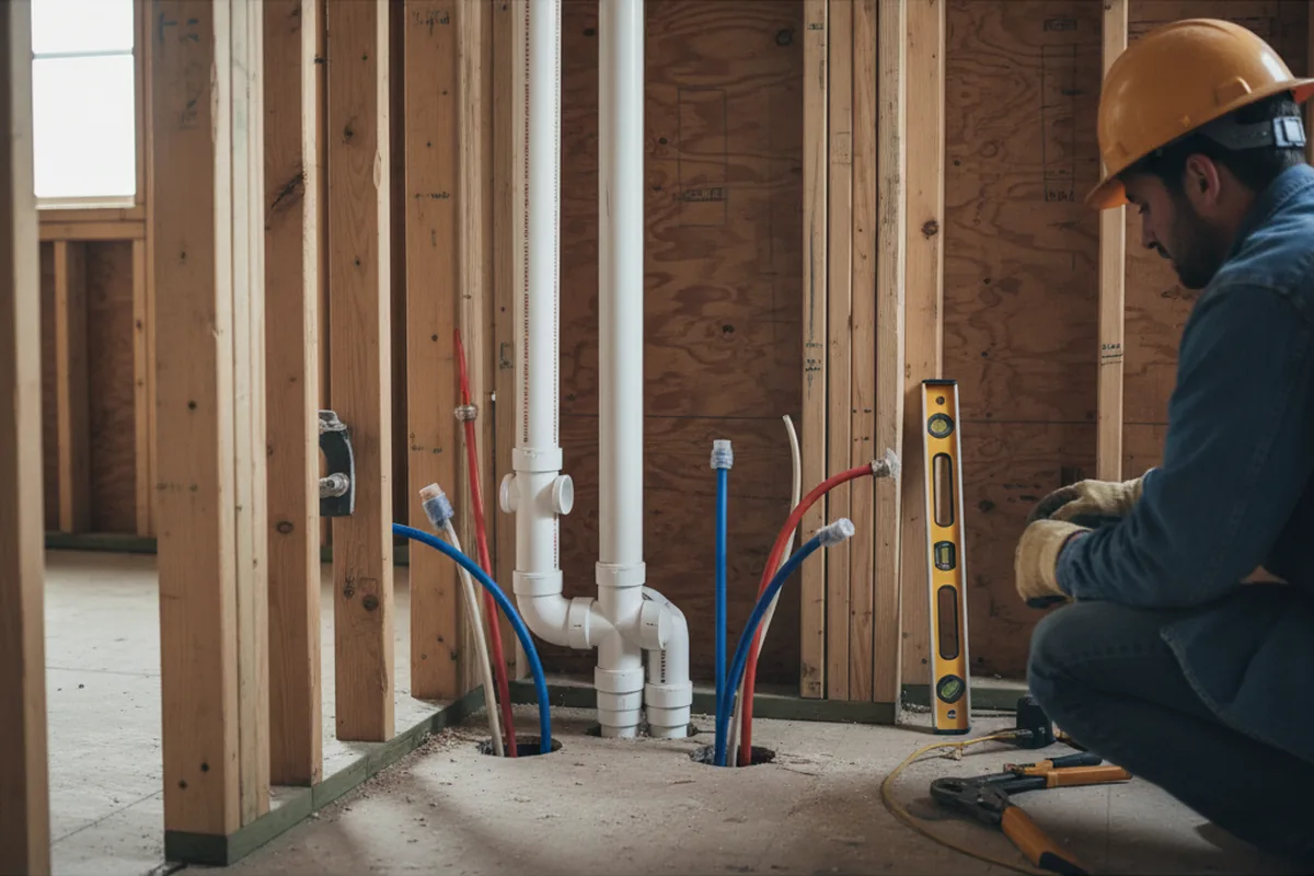 Drain and supply rough-in during Drain Cleaning in Reagan